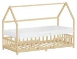 ML-Design Kinderbett 90x200cm mit Matratze H:16 Rausfallschutz Dach & Lattenrost