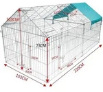 EUGAD Freigehege, Kleintiergehege, mit Ausbruchsperre, &lrm;220x103x103 cm -...