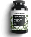 Ginkgo Biloba mit Vitamin B5 & Zink Kapseln - 365 Kapseln_f&uuml;r 12 Monate