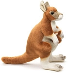 Uni-Toys - K&auml;nguru mit Baby (angen&auml;ht), stehend - 23 cm (H&ouml;he) - Pl&uuml;schtier,