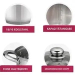 8 tlg Edelstahl Kochgeschirr Induktion Kochtopf Topfset Deckel Topf...