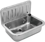 Edelstahl - Wandausgussbecken, 495 x 367 x 325 mm - Silber