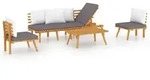 vidaXL 4-tlg. Garten-Lounge-Set mit Kissen Massivholz Akazie - Braun