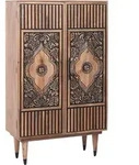 Marrakesch Boho Kleiderschrank Schrank aus Holz massiv 150cm | Highboard