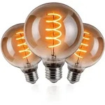 LUMILED 3x E27 LED Lampen G95 Vintage Gl&uuml;hbirne Globe Spiral 6W Ersetzt 50W...