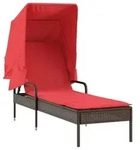 vidaXL Sonnenliege mit Sonnendach Braun Polyrattan - Braun