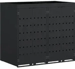 vidaXL Wagenm&uuml;llbeh&auml;lter f&uuml;r 2 Beh&auml;lter Schwarz 136 x 77,5 x 121,5 cm -...