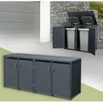 ML-Design M&uuml;lltonnenbox 4er f&uuml;r 4 Tonnen, 240L, 264x80x116,3 cm, Anthrazit,...