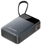 Powerbank Vention 20000mAh 65W mit USB-C-Kabel - Schwarz