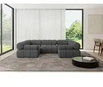 ALTDECOR Modulares Sofa Ecksofa in U-Form - Birno-U1 - 285x190x70 cm Grau Corner