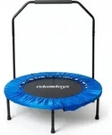 Relaxdays Trampolin mit Haltestange, &Oslash; 102 cm, faltbares Minitrampolin bis 120...