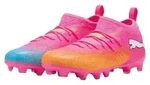 Puma Future 9 Match FG/AG Fu&szlig;ballschuhe Junior - Rosa/Orange/Wei&szlig;/Blau