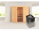 Sauna Taurin : Klare Ganzglast&uuml;r : ohne Dachkranz : 9 kW Ofen + integrierte