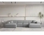 Wohnlandschaft U-Form CELES PREMIUM XS in Stoff Ascot Bukla Grau - Grau
