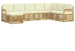 vidaXL Outdoor-Sofagarnitur 8 pcs Wei&szlig; und Creme 306 x 187,5 x 73 cm - Braun