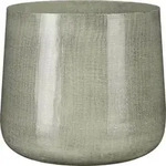 Mica Decorations Benson Blumentopf &ndash; H24 x &Oslash;26 cm &ndash; Metall &ndash; Hellgrau -