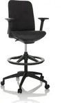hjh OFFICE Counterstuhl NESTORA WORK Arbeitsstuhl mit Armlehnen Stoff - Schwarz