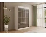 ALTDECOR Kleiderschrank mit Lacobel-Schiebet&uuml;ren, kugelgelagerte...