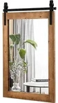 COSTWAY Rechteckiger Spiegel mit Holzrahmen, 76,5 x 56 cm, Rustikaler...