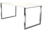 Schreibtisch Aveto B&uuml;gelgestell 160x80x68-82cm h&ouml;henverstellbar wei&szlig; - Wei&szlig;