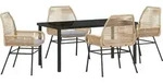 vidaXL Garten Essgruppe mit Kissen 5 pcs Braun Poly-Rattan - Braun