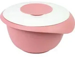 Westmark R&uuml;hrsch&uuml;ssel mit zweigeteiltem Deckel, 2,5 l, rosa/wei&szlig;, 3153227P