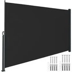 tectake&reg; Seitenmarkise 200 x 300 cm ausziehbar, mit Aufrollmechanismus - Schwarz