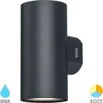 Braytron LED Wandleuchte Au&szlig;en Zylinder Rund 2X 9W IP65 3in1 Up&Down...