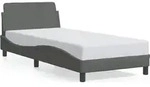 vidaXL Bettgestell Dover Dunkelgrau 90x190 cm Stoff - Grau