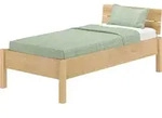 Metallfreies Einzelbett Eschenholz mit Rost 100x200 Holzbett V-60.90-10K -