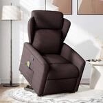 vidaXL Massagesessel mit Aufstehhilfe Dunkelbraun Stoff