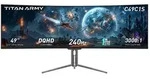 TITAN ARMY C49C1S: 49" Curved Gaming Monitor, 32:9 Dual QHD, 240Hz, 1ms, HDR400,