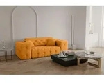 Sofa Designersofa CHANTAL 2-Sitzer in Stoff Opera Velvet Gelb - Gelb