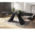 Esstisch Monte im Modern Stil, Rechteckiger Tisch in Schwarzer Marmoroptik -