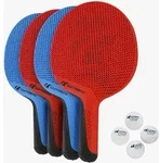 CORNILLEAU SOFTBAT QUATTRO 4 x Outdoor Tischtennisschl&auml;ger und 4 B&auml;lle