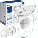 PHILIPS Wasserfilterkanne 2,6L + 4 Micro X-Clean - Wei&szlig;