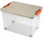 Rollerbox 45 l, 52 x 37 x 34 cm Deckel in Rattanoptik farbig sortiert - Orange