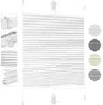 Plissee Klemmfix ohne Bohren 55x130cm Wei&szlig; Sonnenschutzrollo Verspannt...