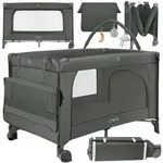 MoMi BELOVE PLUS &ndash; Babyreisebett mit Matratze, Spielbogen & Wickeltisch, 2...