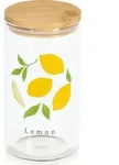 ZELLER 19658 Vorratsglas LEMON 850 ml, Glas/Bambus, ca. &Oslash; 9 x 17 cm