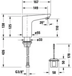 Duravit Sensor 1 Elektronik-Waschtischarmatur, Batteriebetrieb, mit
