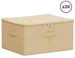 vidaXL Aufbewahrungsbox 24 pcs Creme 43 x 34 x 23 cm Vliesstoff - Creme