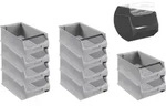 SparSet 10x Graue Sichtlagerbox 5.1 mit Griffstange & Abdeckung | HxBxT...