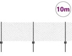vidaXL Schwei&szlig;drahtzaun mit Pfosten 10 x 0,4 m PVC-beschichteter Stahl - Grau