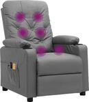 vidaXL Massagesessel Elektrisch Grau Kunstleder