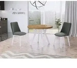 Designer Runder Ausziehbarer Esstisch - Loft-Stil, Industriell, Platzsparend -...