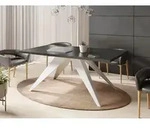 Esstisch Venus im Modern Still, Rechteckig Tisch in Schwarzer Marmoroptik -