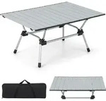 GOPLUS Campingtisch Aluminium 90x60cm, Picknicktisch Klappbar mit Tragetasche,