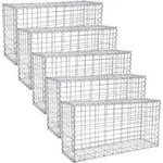 SONGMICS Gabione 5 St&uuml;ck 100 x 50 x 30 cm Steinkorb f&uuml;r Gartenzaun GGB553