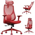 SENSE7 Moyo Ergonomischer B&uuml;rostuhl Schreibtischstuhl Rot 3D-Armlehnen Netzr&uuml;cken